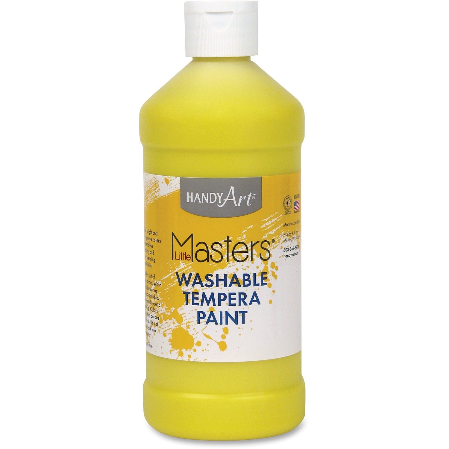 Washable Tempera Paint, 16oz, Yellow