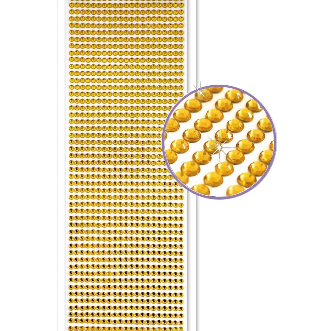 Adhesive Rhinestone Strips - Gold Small