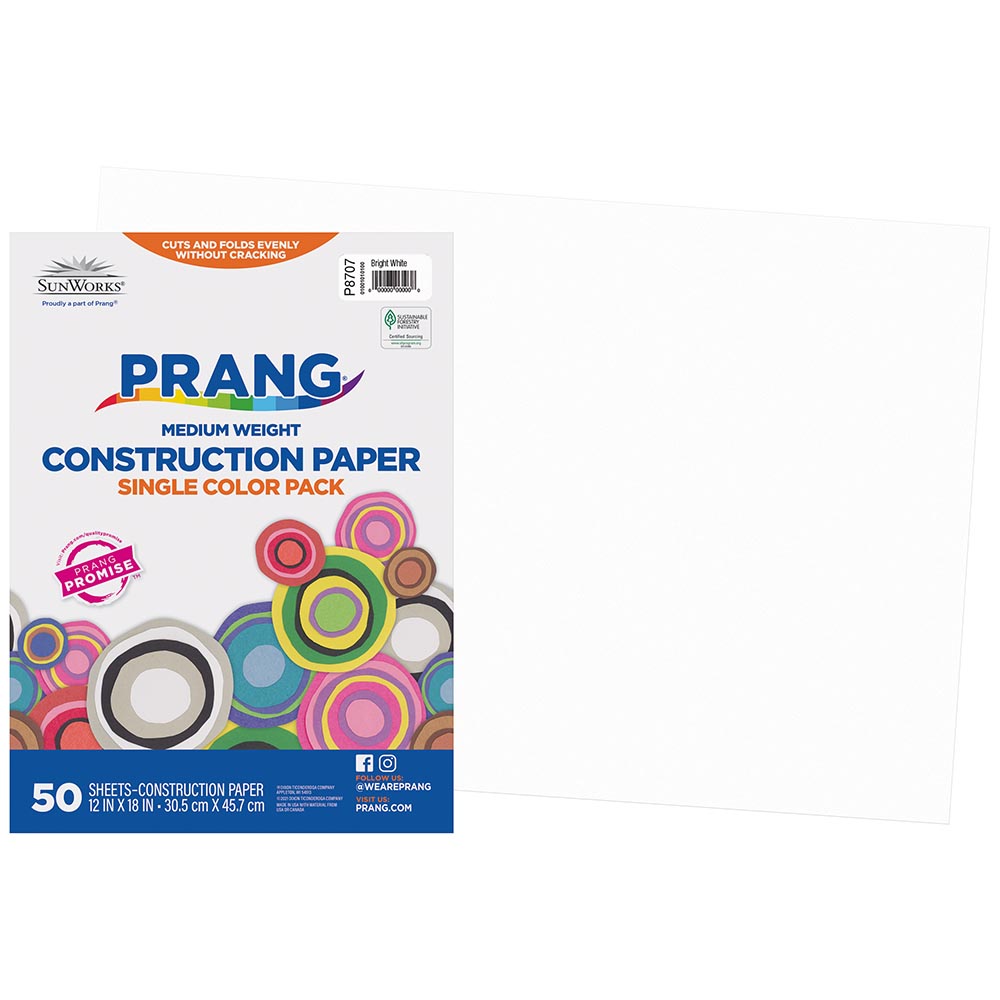 PAPER: Constr, White, 12x18, 50/pk