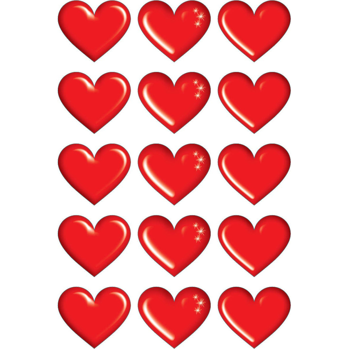 Heart Stickers, Red, 1⅕"