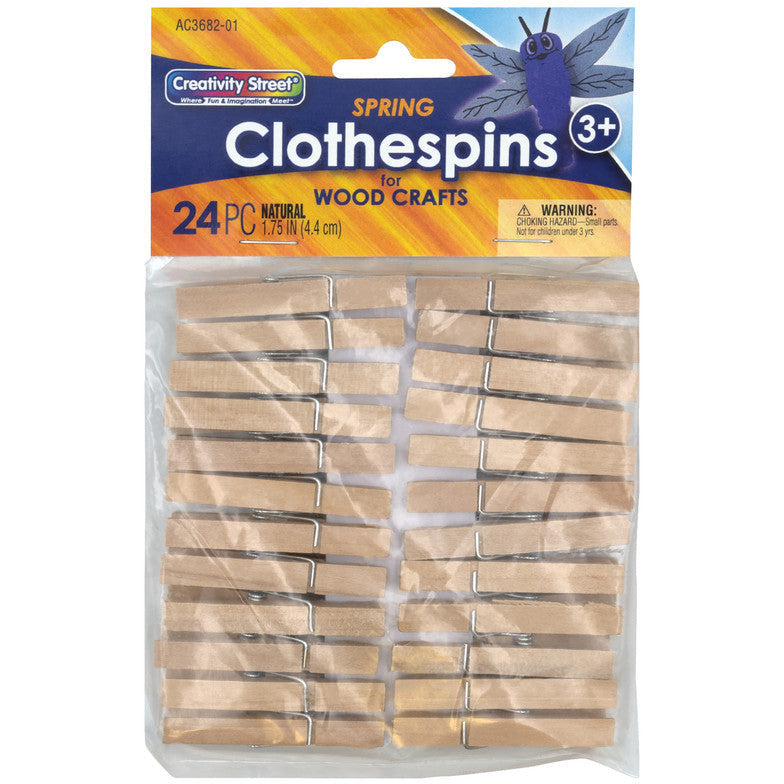 Clothespin, Spring 1.75In, 24 Count