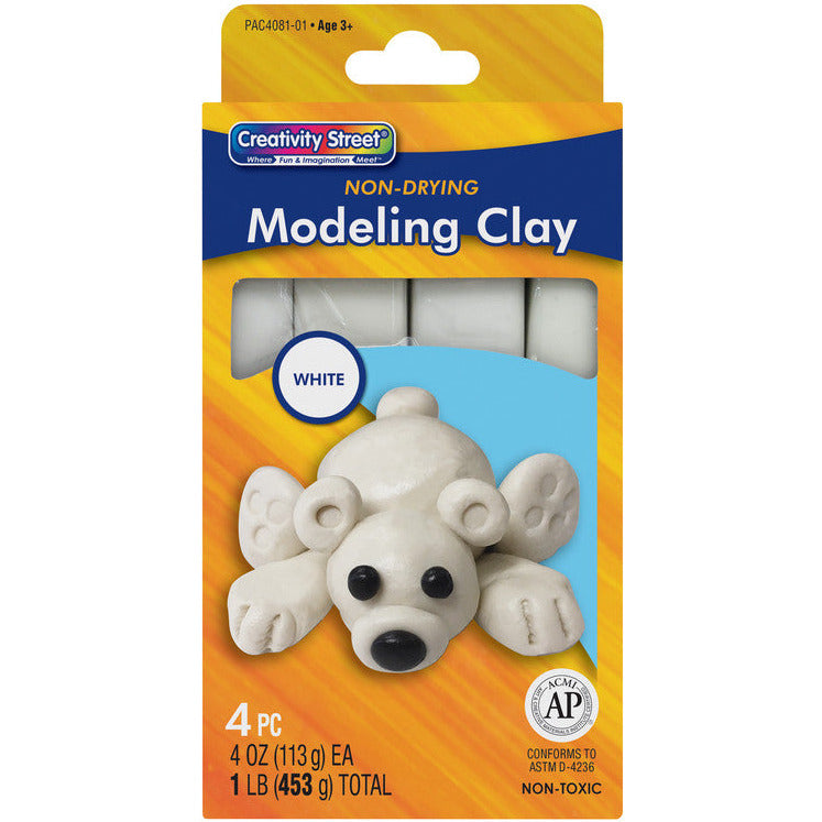 Extruded Modeling Clay White 1Lb