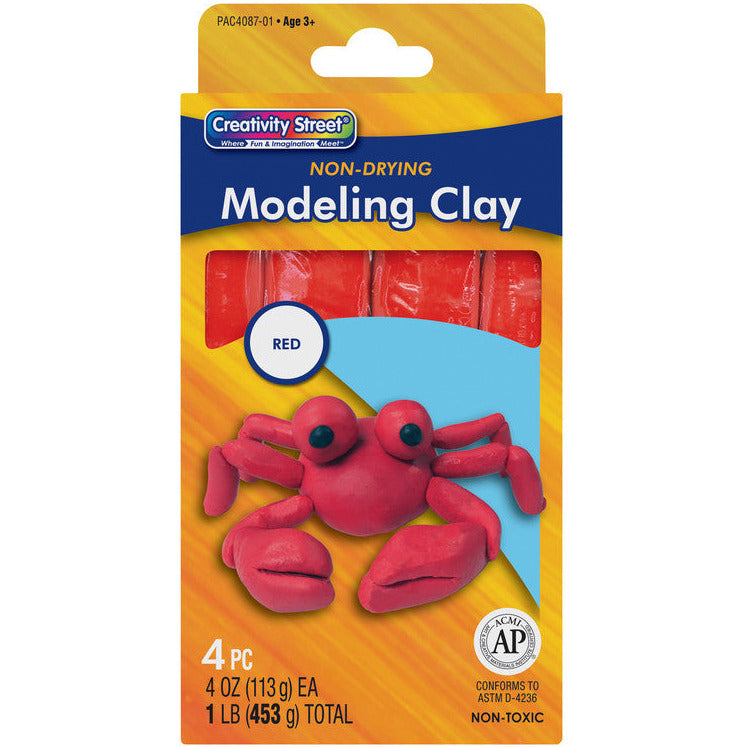 CLAY: MODELING CLAY, RED, 4-4 oz sticks/pk; total 1 lb