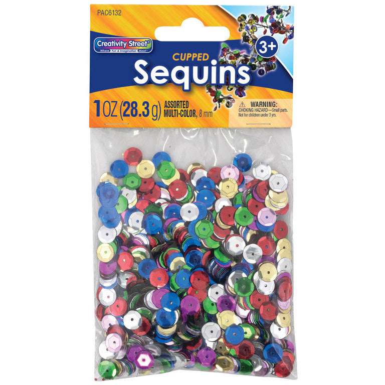 SEQUINS: Sequins, 8mm cup, multicolored, 1800 (12 bags/150)