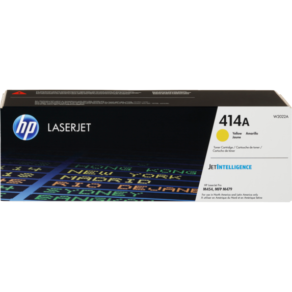 HP 414A Yellow Original LaserJet Toner Cartridge, W2022A