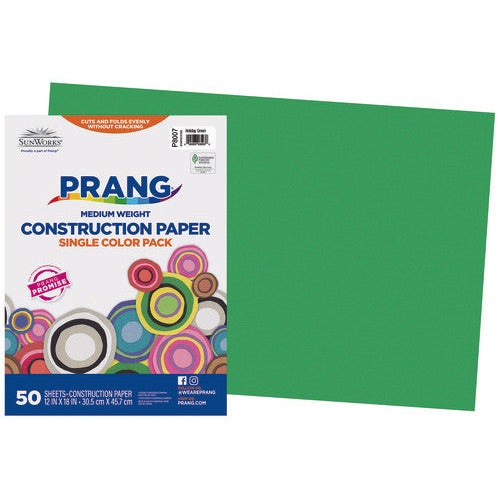 Prang® (Formerly Sunworks®) Construction Paper, 12" X 18", Holiday Green