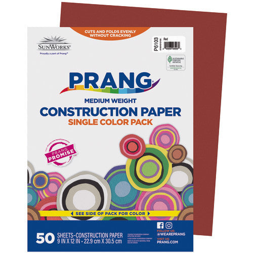 Prang® (Formerly Sunworks®) Construction Paper, 9" X 12", Red