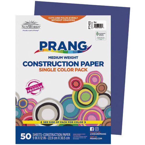 PAPER: Constr, Blue, 9 x 12, 50/pk