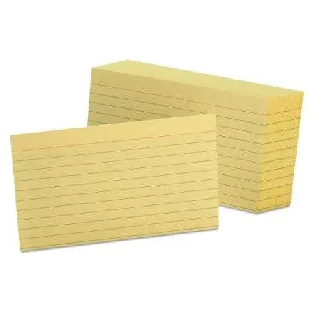 Color Index Cards, Unruled, 4" x 6", Canary, Pack Of 100